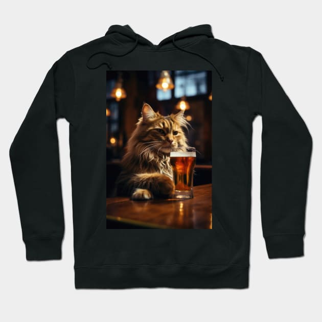 The Original Beer Cat II Hoodie by JensenArtCo